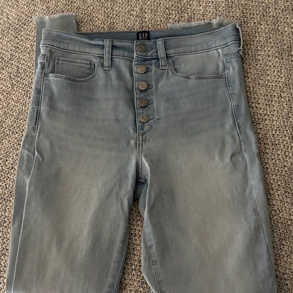 GAP Faded Blue Button-Fly Jeans Favorite Jeggings Size 8/29T